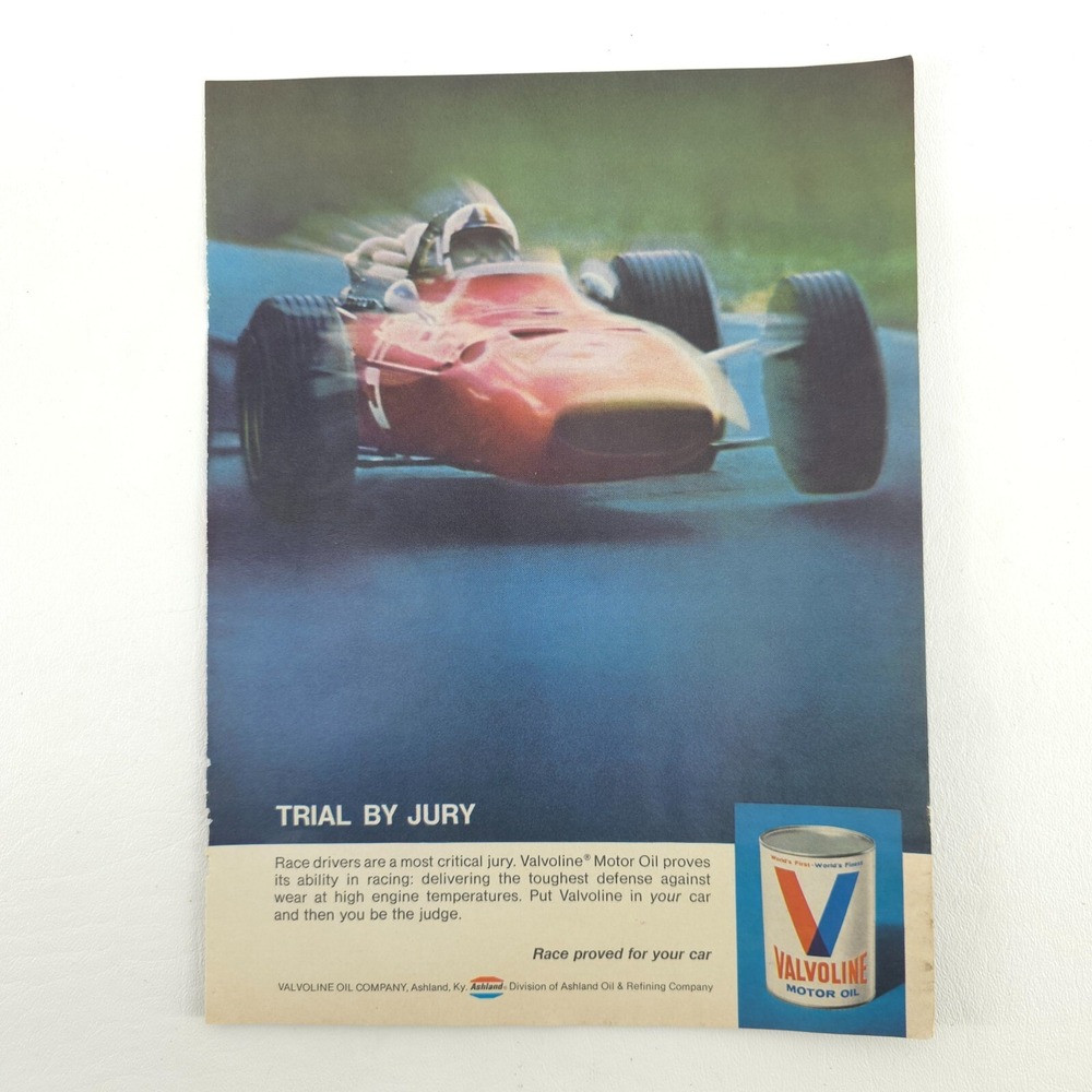 VTG Valvoline Formula Racing Open Wheel Car Advertising Print Ad Garage Wall Art